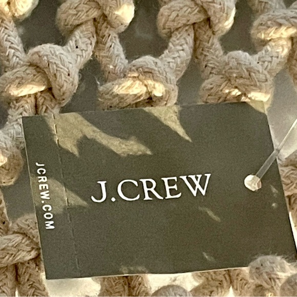 J. Crew Fisherman net tote customized w/ 6 ocean brooches, one of a kind, S